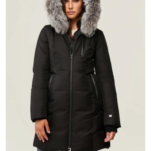 Soia & Kyo BROWN  Down Racoon Fur Hood Long Christy Parka Jacket Coat Sz S - Picture 4 of 13